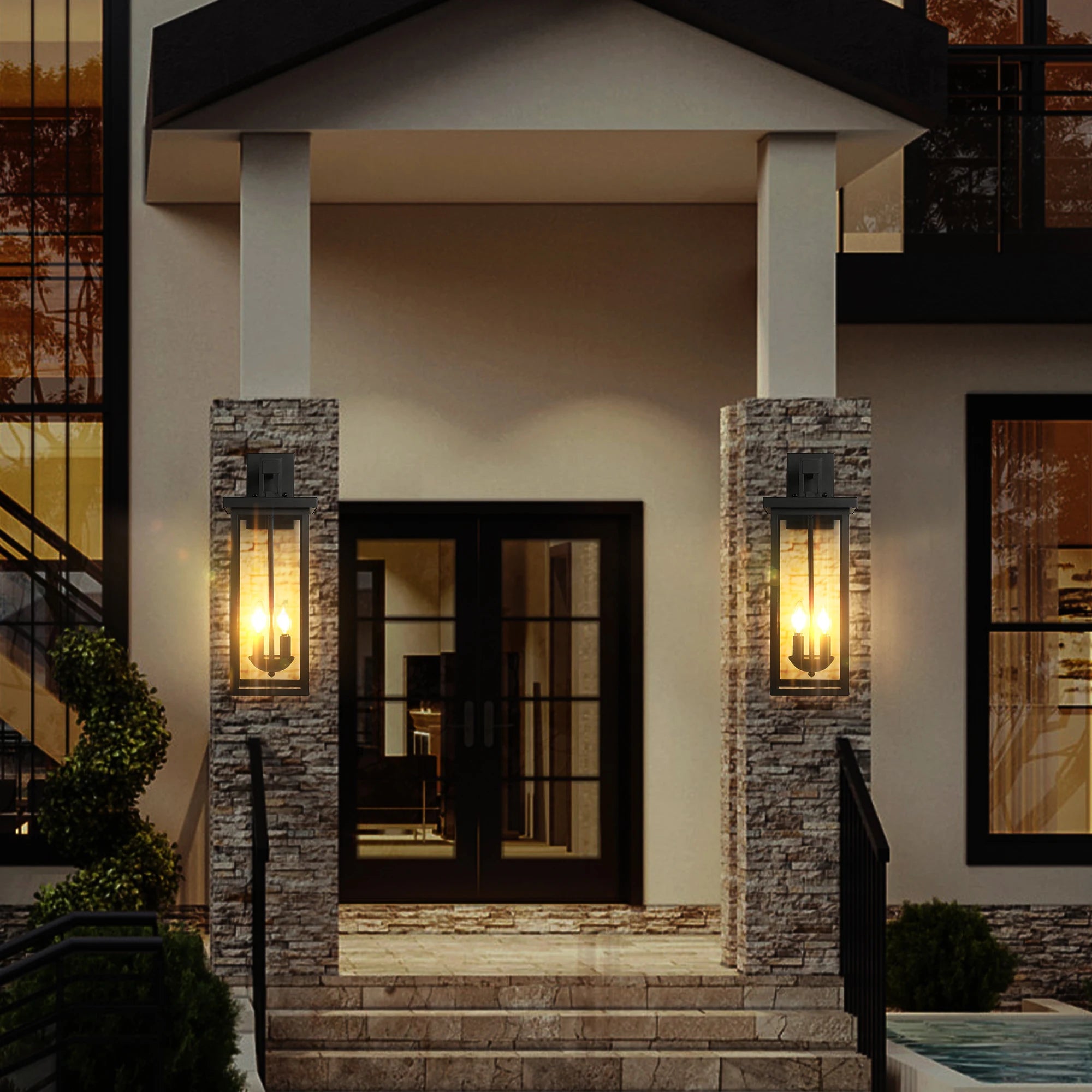 22" Outdoor Wall Lantern Anti-Rust/Weatherproof