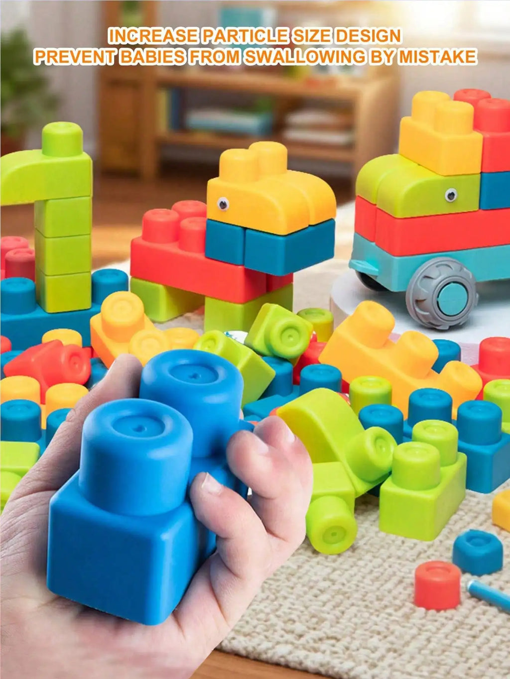 16/21/37/50pcs Large Building Blocks With Storage Bin