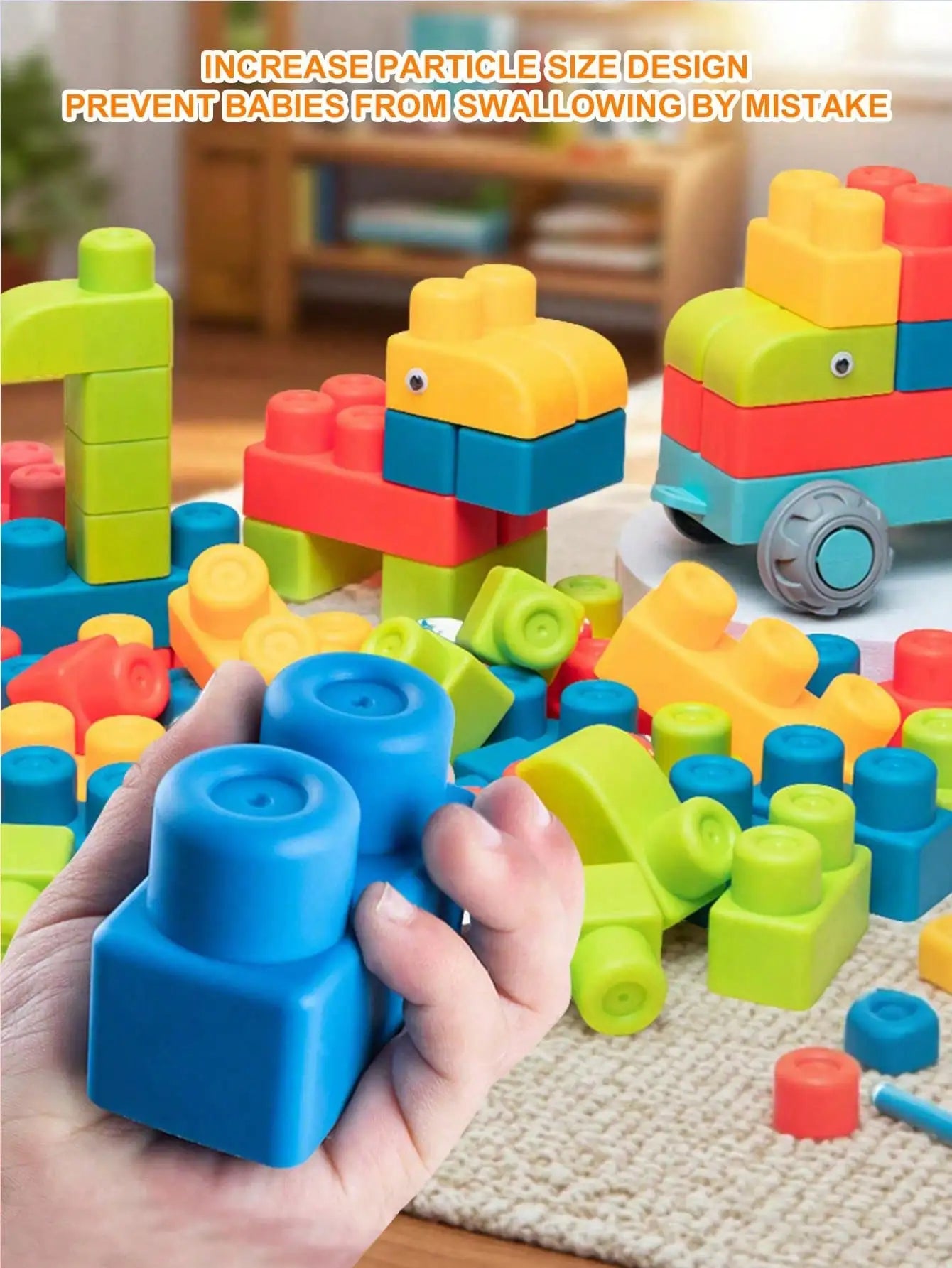 16/21/37/50pcs Large Building Blocks With Storage Bin