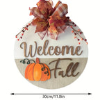 Welcome Fall Door/Wall Sign With Bow