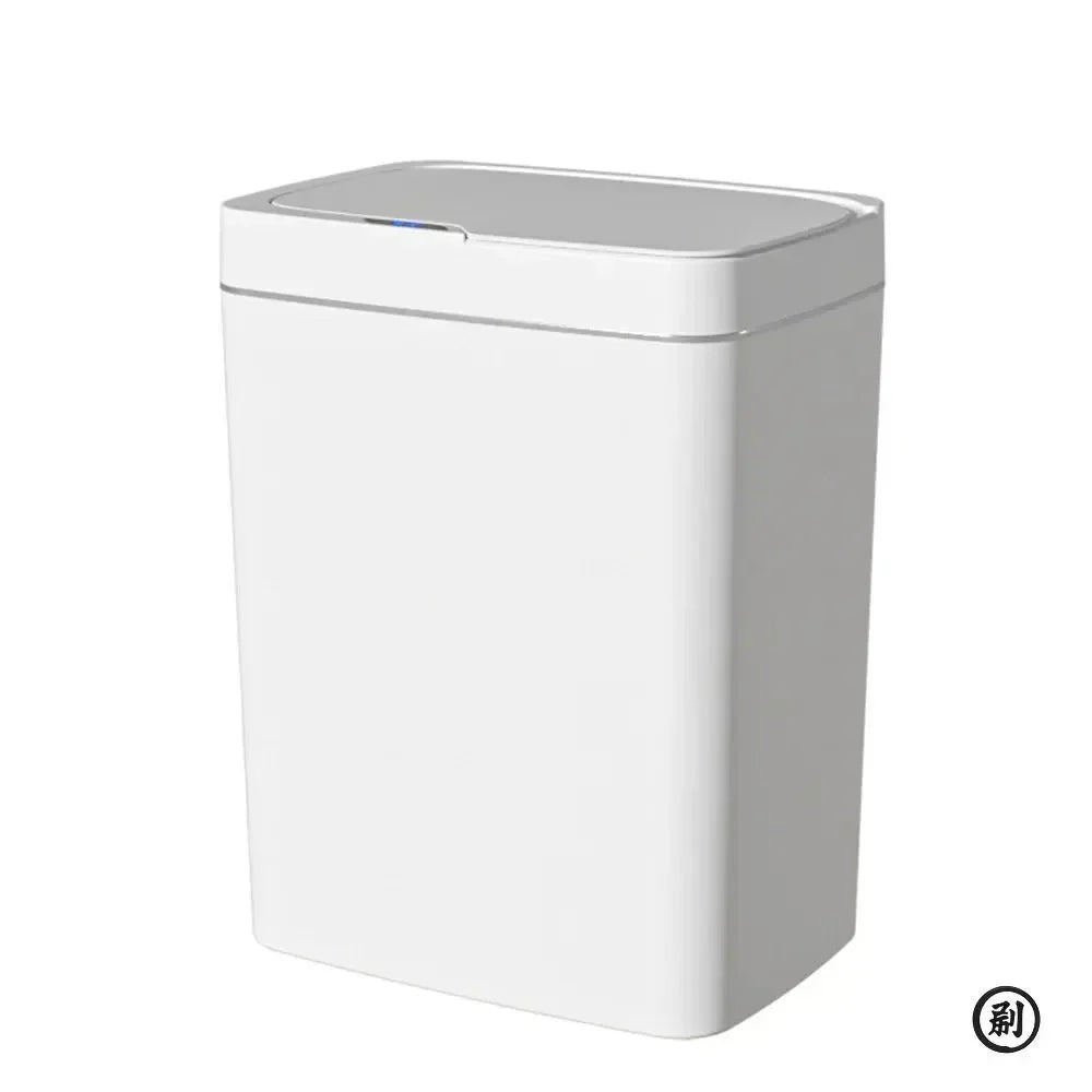 Smart Bathroom Trash Can Automatic Bagging Electronic Trash Can White Touchless Narrow Smart Sensor Garbage Bin Smart Home 4 Gallon(15L)