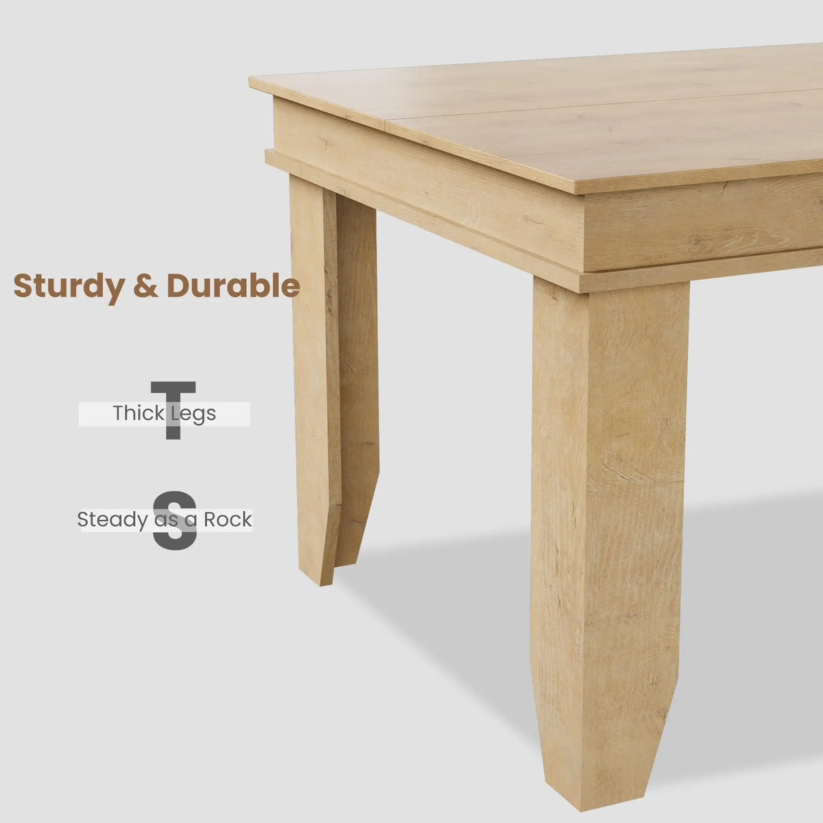 Farmhouse Wooden Dining Table For 4-6