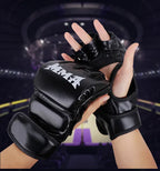 Professional Boxing Training Gloves Half Finger Leather Cushion