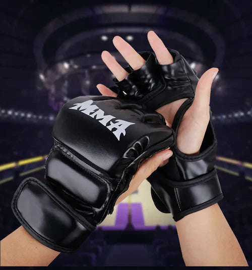 Professional Boxing Training Gloves Half Finger Leather Cushion