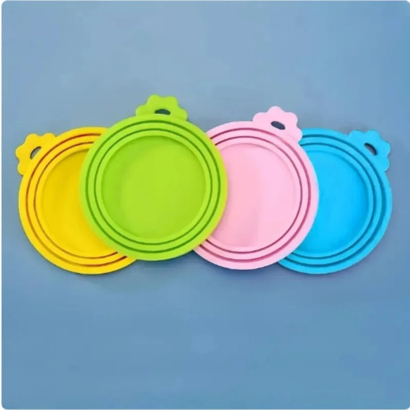 2PCS Reusable Airtight, Silicone Pet Food Can Cover with Spoon | Dog and Cat Food Storage