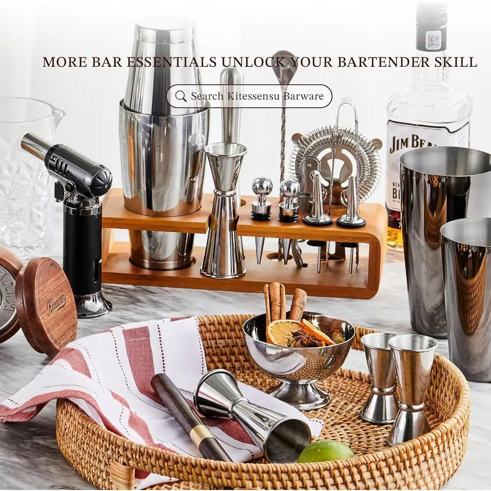 Luxe Cocktail Shaker & Bartender Kit W/ Stand