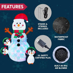 Snowman & Penguin Inflatable Decoration W/ LEDs