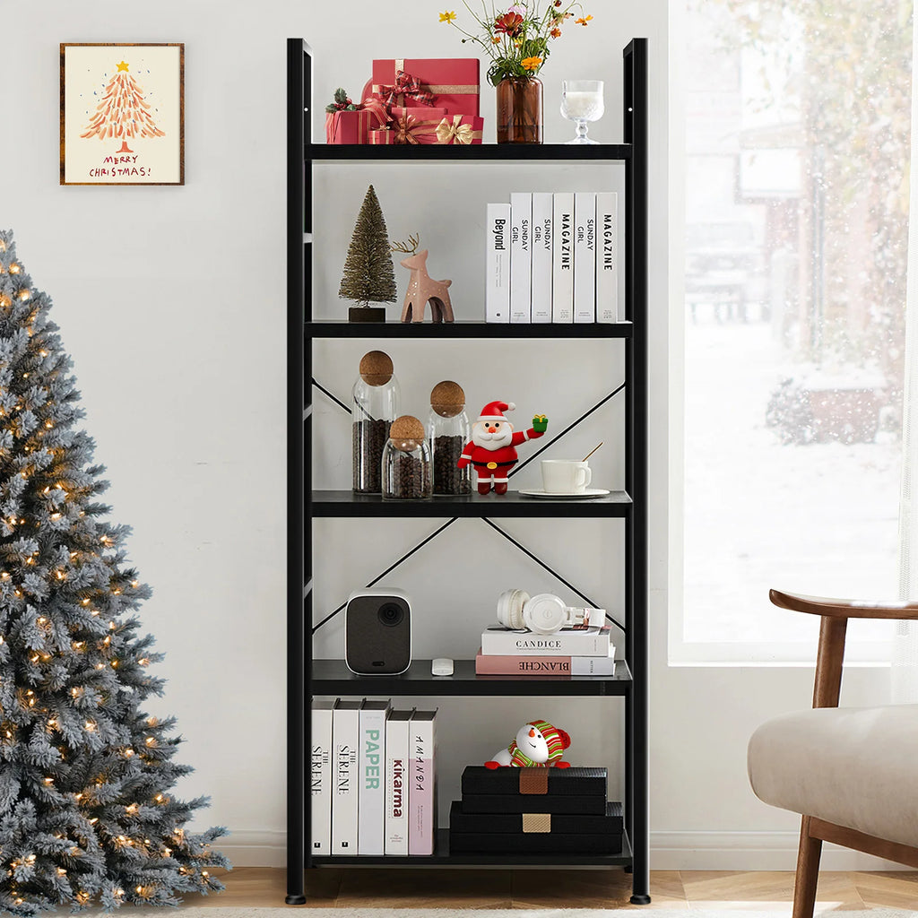 Standing 5 Tier Display Wooden Bookshelf