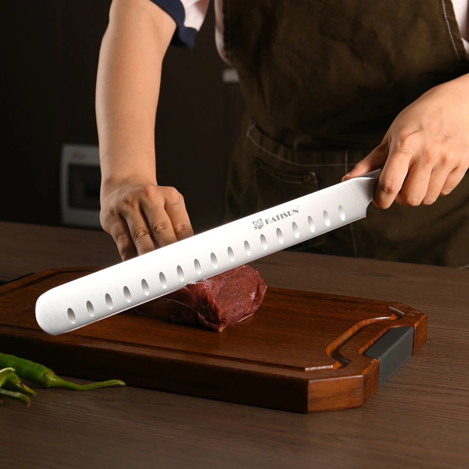 13 Inch Round-Tip Carbon Steel Slicing Knife
