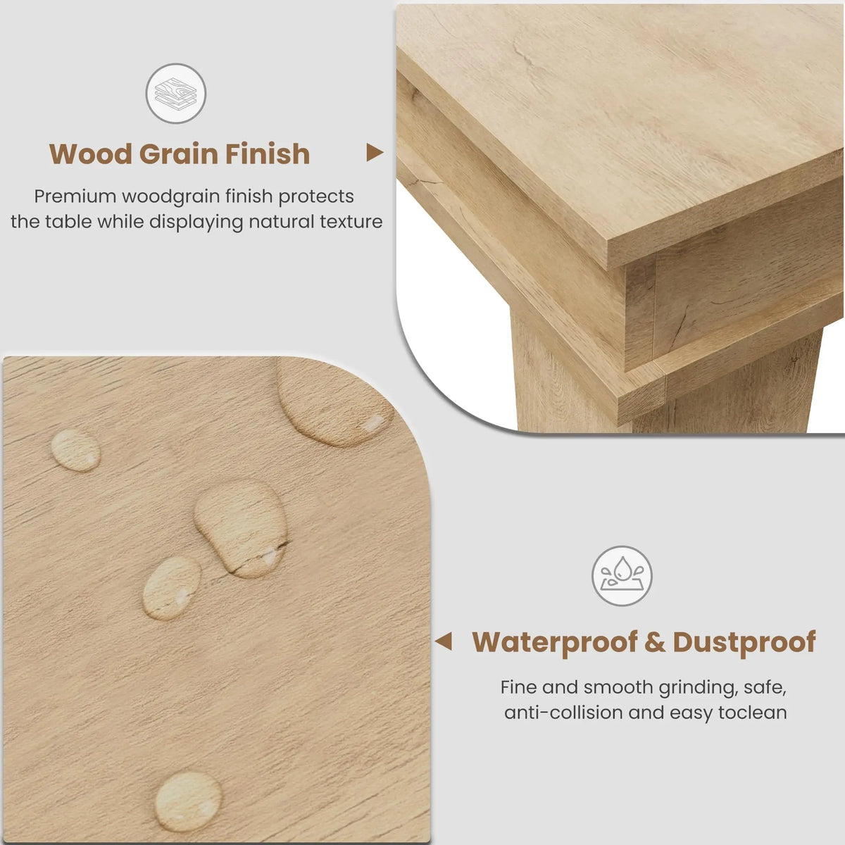 Farmhouse Wooden Dining Table For 4-6