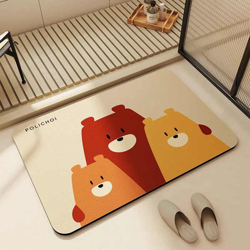 Diatomaceous Earth Bath Mat Various Designs– Quick-Dry Non-Slip Absorbent Rug