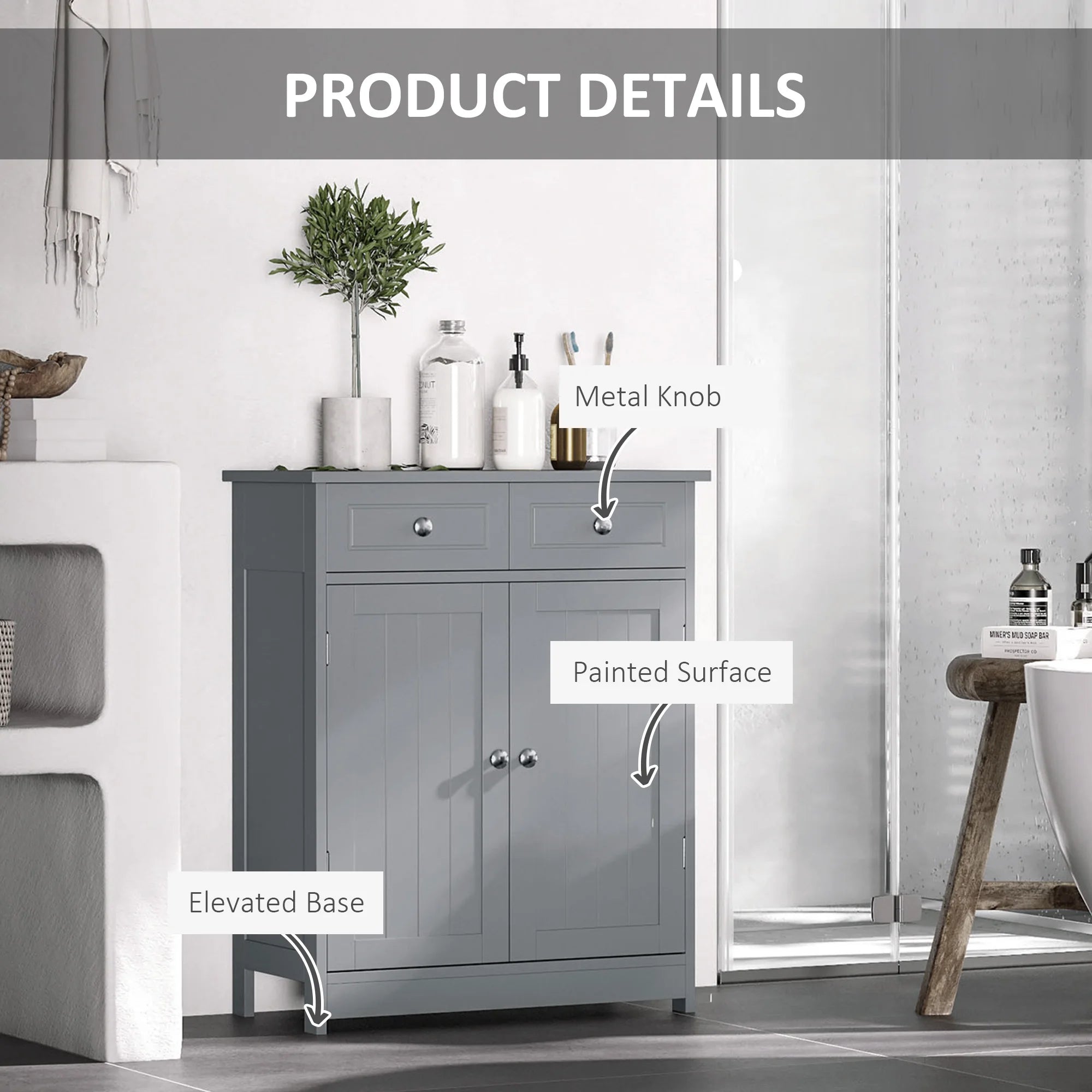Lavatory/Pantry Storage Cabinet With Shelves/Drawers