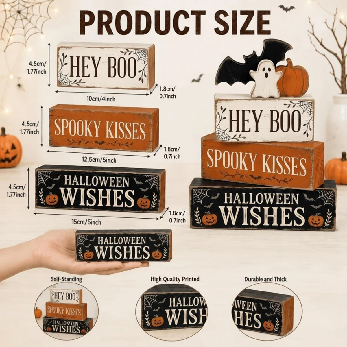 Wooden Halloween Tiered Decor