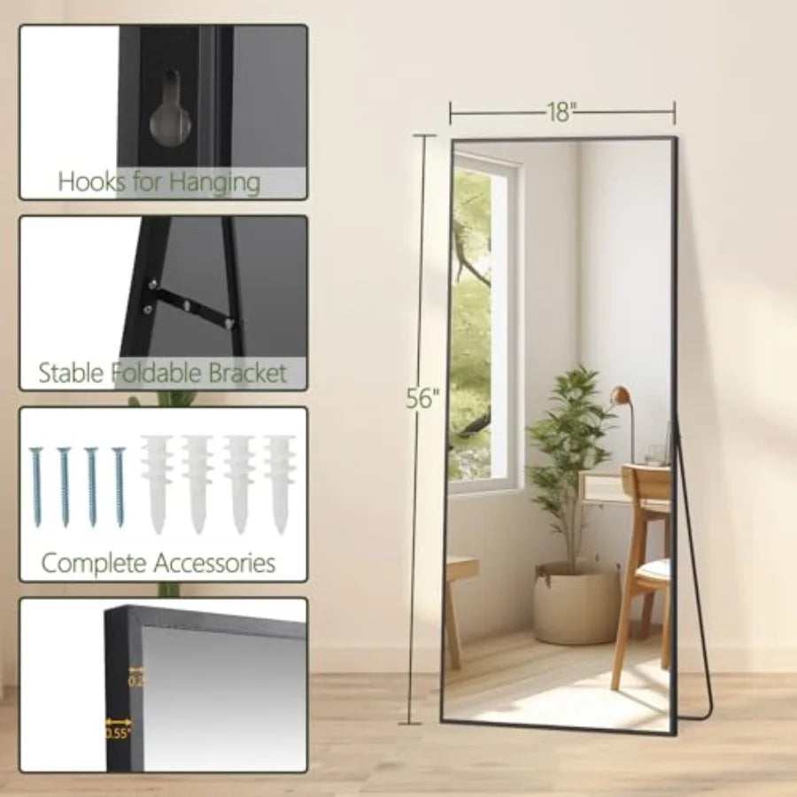 56"x18" Full Length Mirror With Stand