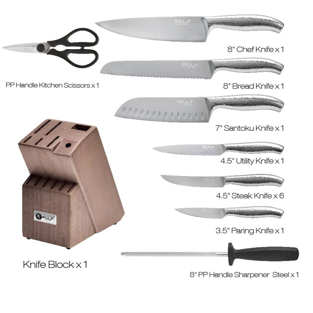 14-Piece Stainless Steel Knife Set With Block
