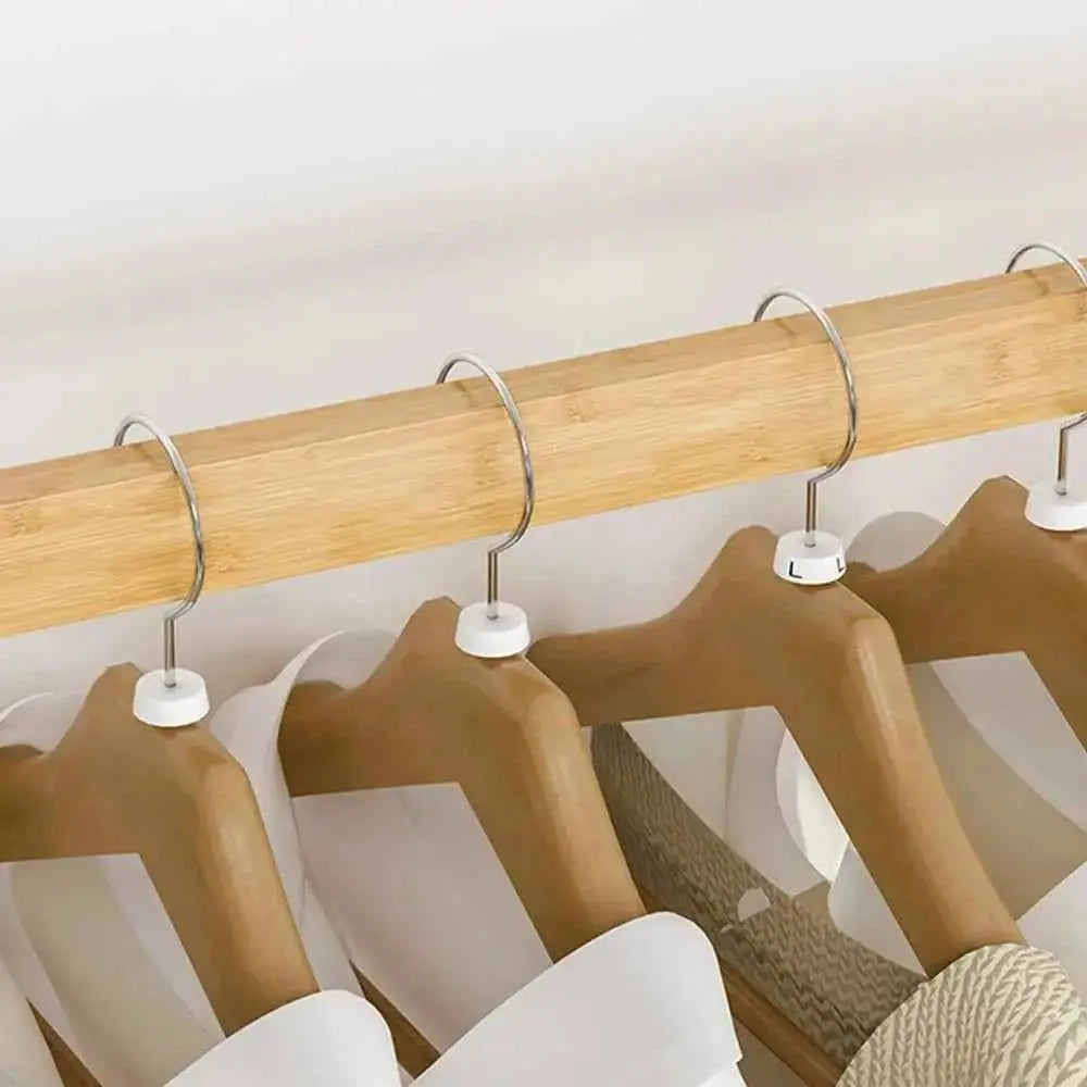 Bamboo Garment Rack with Storage Shelves Coat Rack