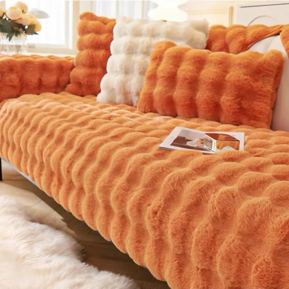 Faux Fur VelvetTouch Couch Cover Cat & Dog Proof Modern & Stylish