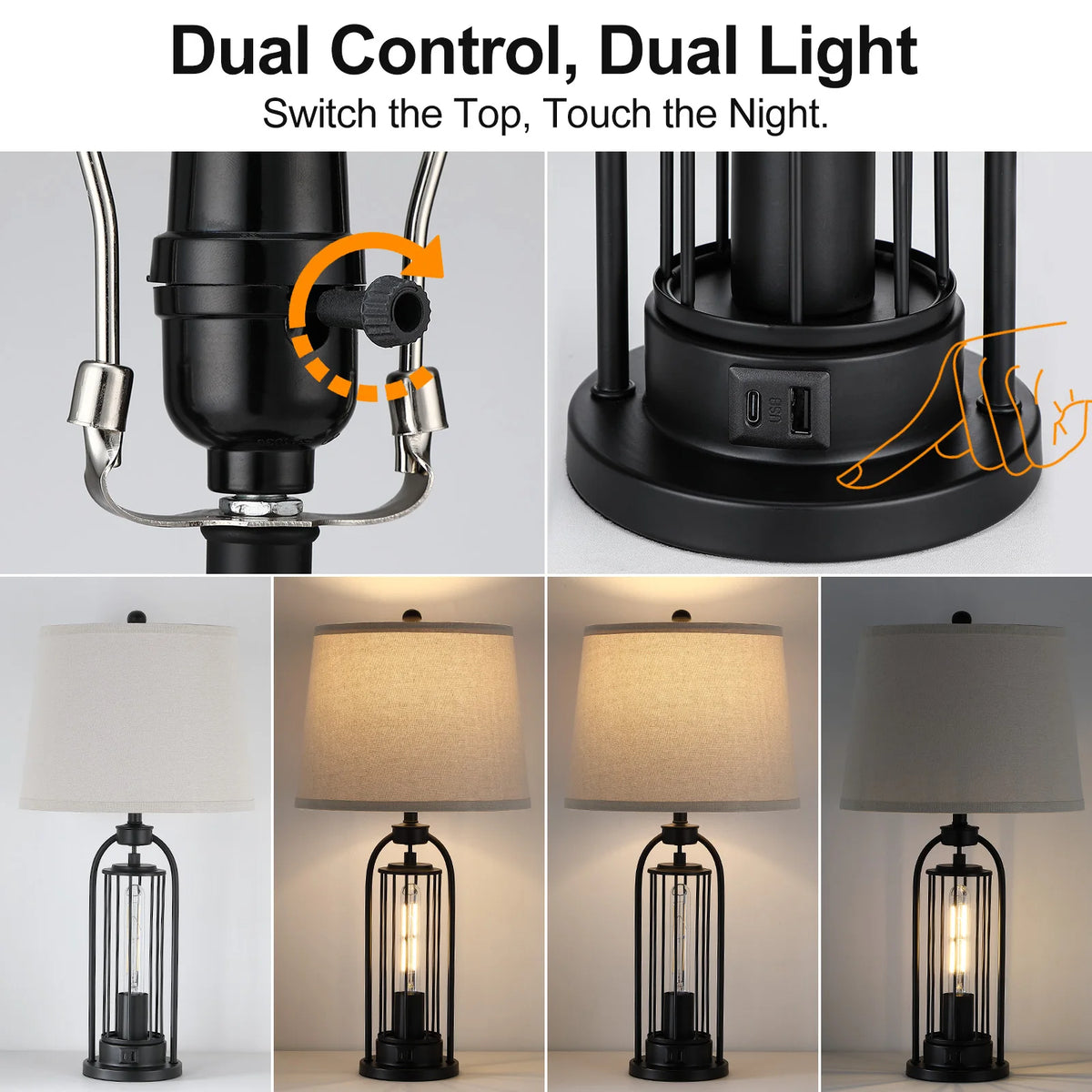 26 inch  Modern Dual LED European Table Lamp
