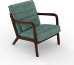Mid-Century Cozy Green Chenille Accent Chair
