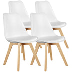Set of 4 Wooden & PU-Leather Dining Chairs