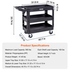 Utility Cart 360° Swivel Wheels 3 Sizes