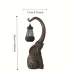 Balcony Landscaping Layout Imitation Stone Elephant Resin Atmosphere Lantern Decorations Courtyard Garden Decoration Solar Light