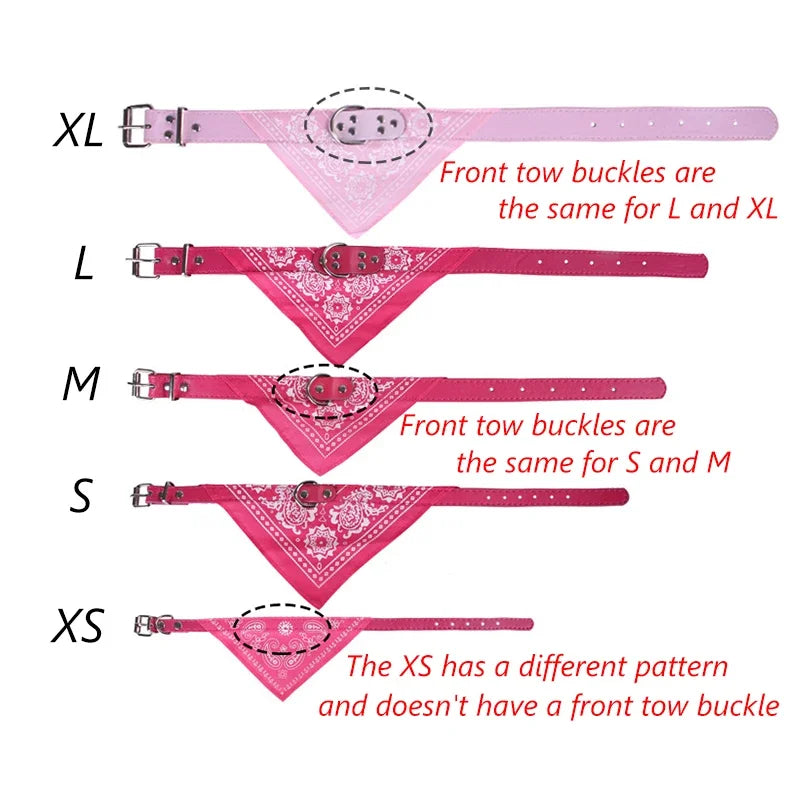 Adjustable PU Dog/Cat Collar with Detachable Scarf | For Small Medium Dogs and Cats
