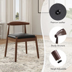 Mid-Century Modern Solid Wood Dining Chairs Set of 2