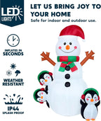 Snowman & Penguin Inflatable Decoration W/ LEDs