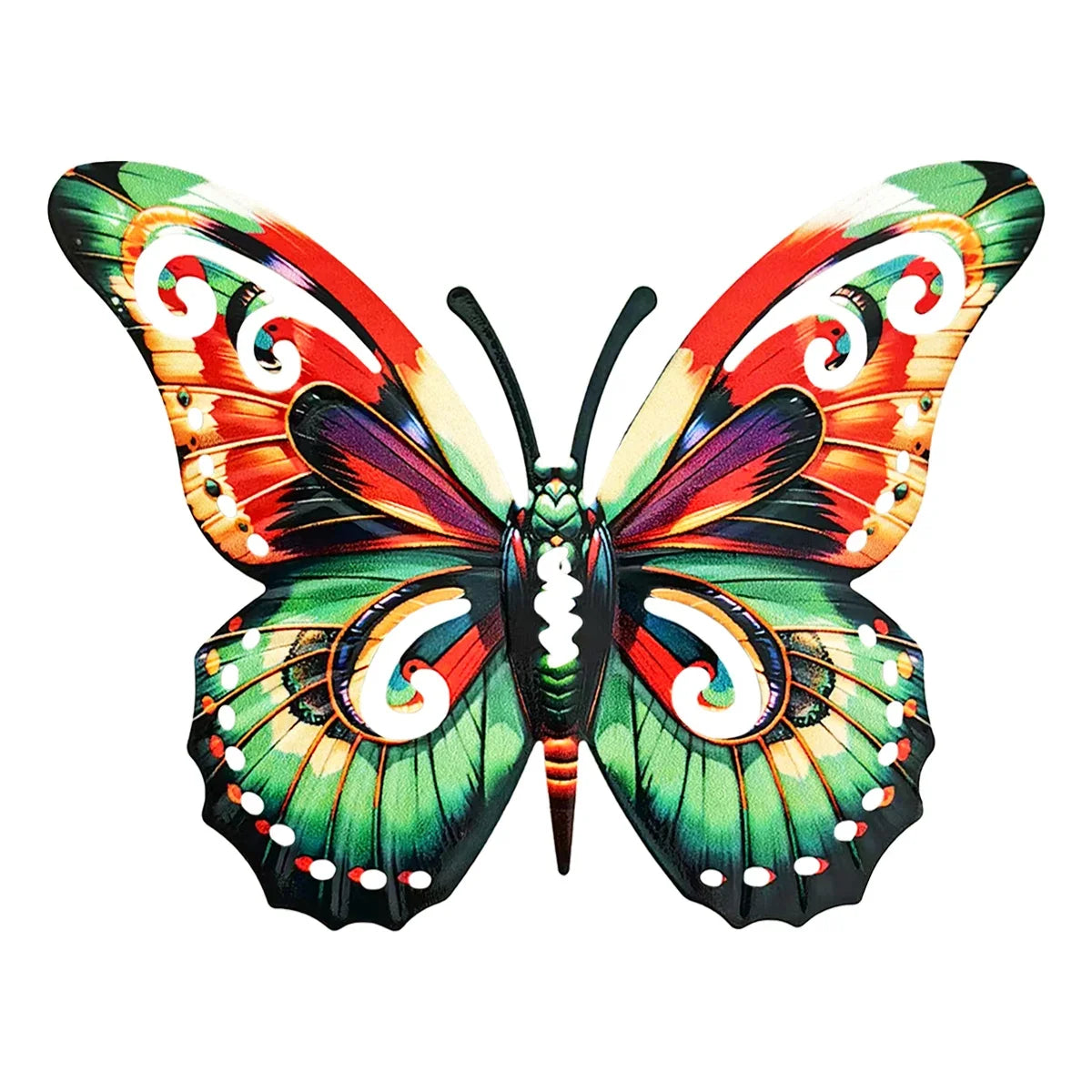 Metal Art Butterfly Wall Decor Colorful Iron Art Butterfly Sculptures Butterfly Hanging Ornament for Outdoor Home Yard Garden