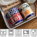 Japanese Flower Coffee Mug Set – Retro Ceramic Cup