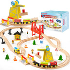 Joyfy 110/60 Pcs Wooden Train Set