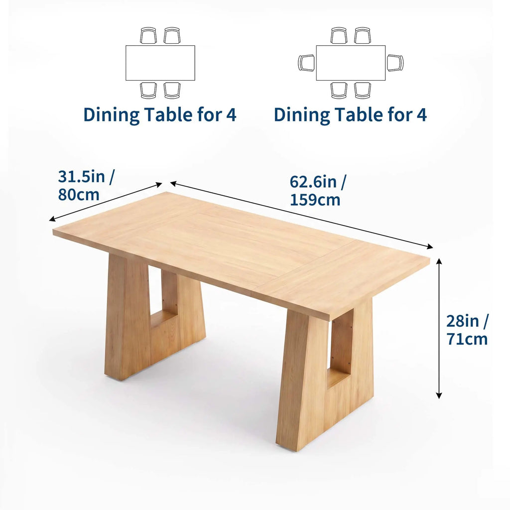 Mid Century Rectangular Dining Table, 4 Colors