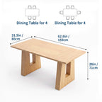Mid Century Rectangular Dining Table, 4 Colors