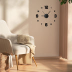 DIY Frameless Wall Clock | Silent Decorative Clock for Living Room