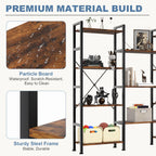 4-Tier Wide Display Bookshelf With Storage, Adjustable