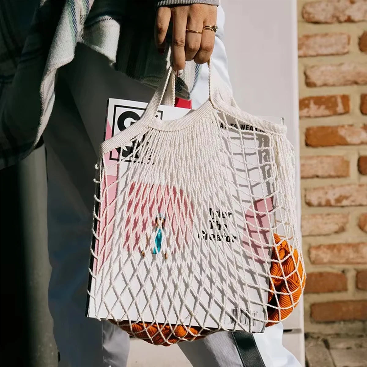 Reusable Cotton Mesh Grocery/Shopping Bag