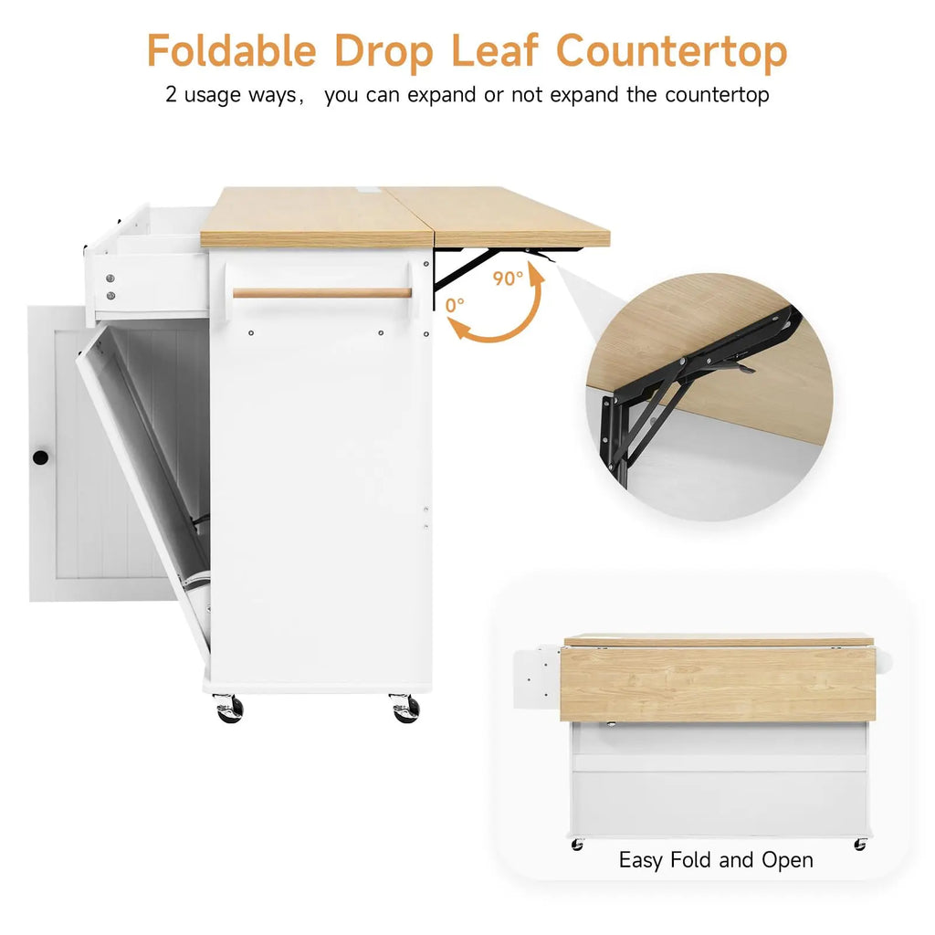 60" Mobile Kitchen Island 2 Colors Available