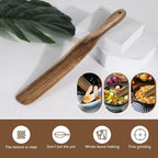 2-Piece Wooden Utensil Set for Baking, Mixing, and Stirring in Non-Stick Cookware