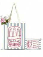 Reusable Tote Bag And Cosmetic Pouch Set