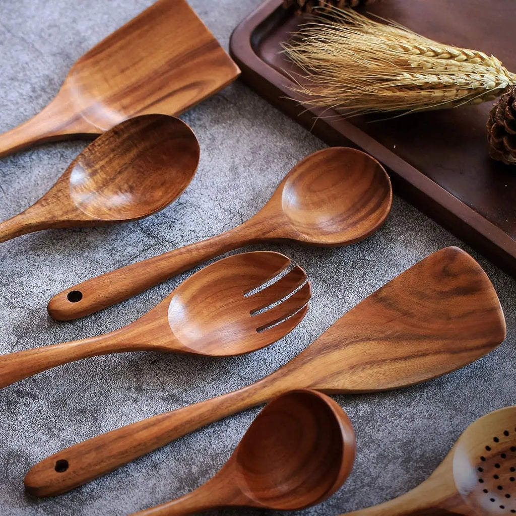 Teak Cooking Utensil Set, 5-Piece