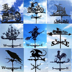Metal Weathervane,Witch Iron Weather Vane,Sea Rover Wind Direction Indicator,Garden Decoration,Outdoor Roof Decoration,Gardening