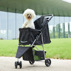 Foldable Pet Stroller For Dogs & Cats