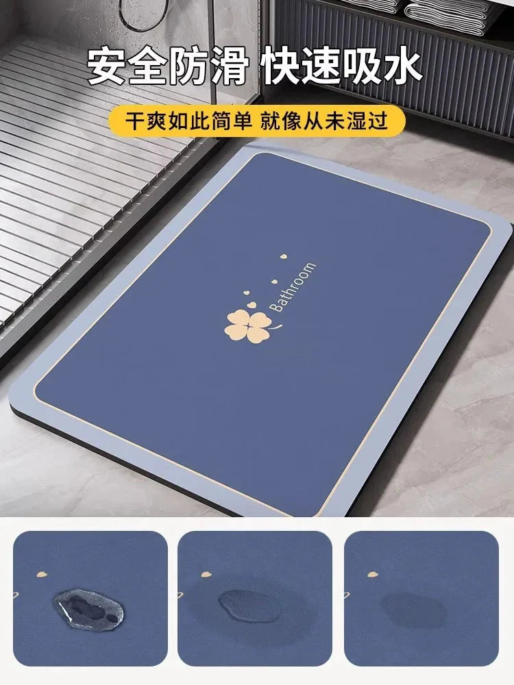 Diatomaceous Earth Bath Mat Various Designs– Quick-Dry Non-Slip Absorbent Rug