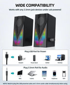 USB-Powered Computer Speakers With RGB Lights