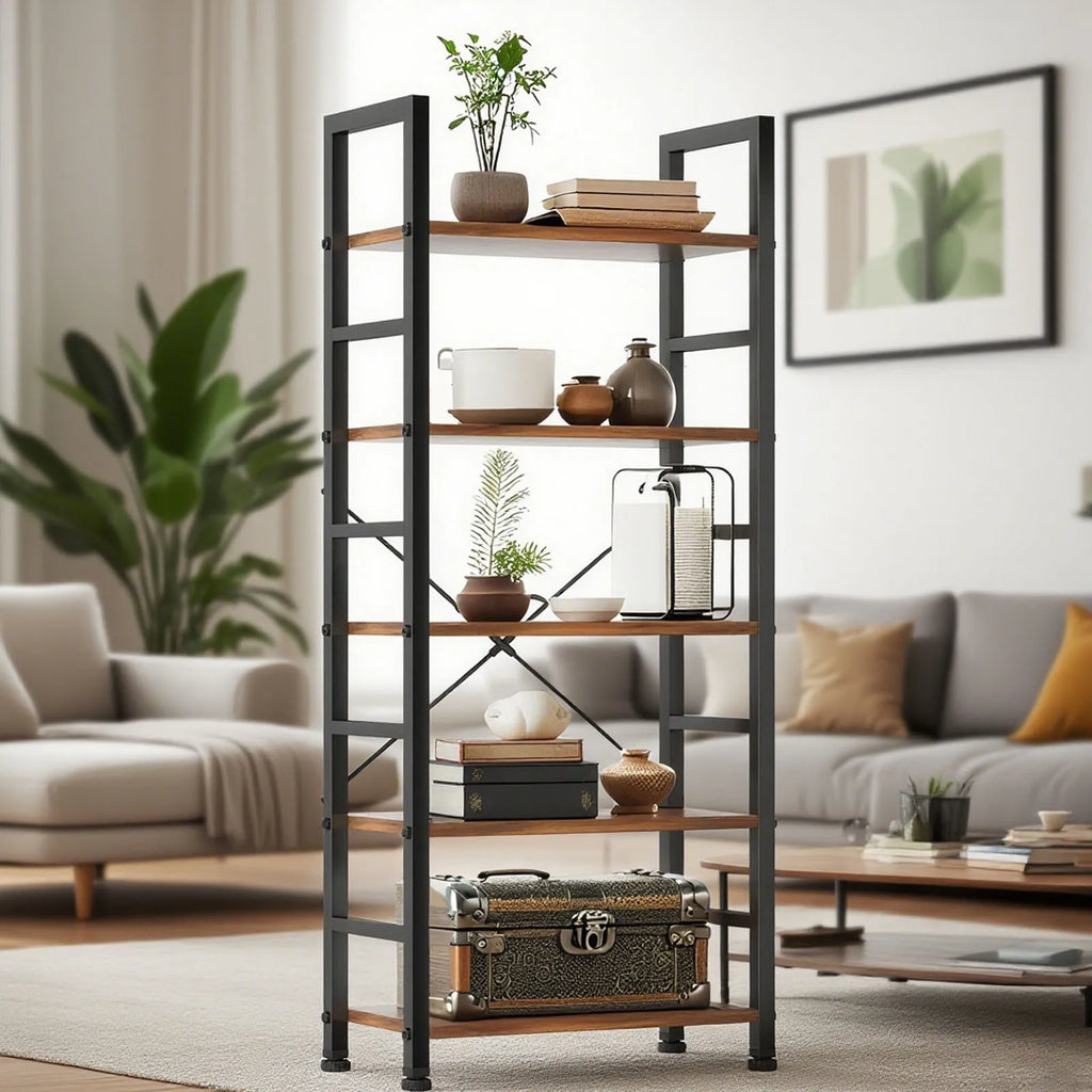 Book Shelf, 5 Tier Bookcase, Modern Bookshelf