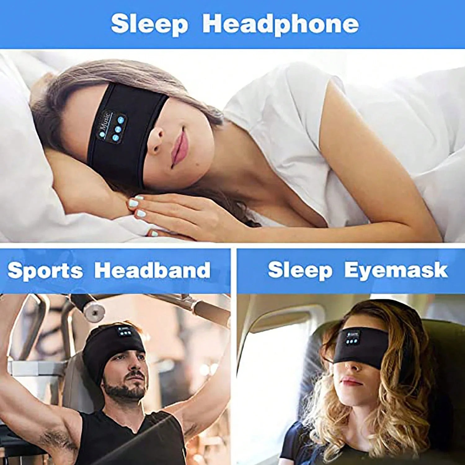 Bluetooth Headphones Headband Wireless With HD Stereo