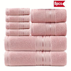 8 Piece Luxury Towel Set – 100% Ring Spun Cotton