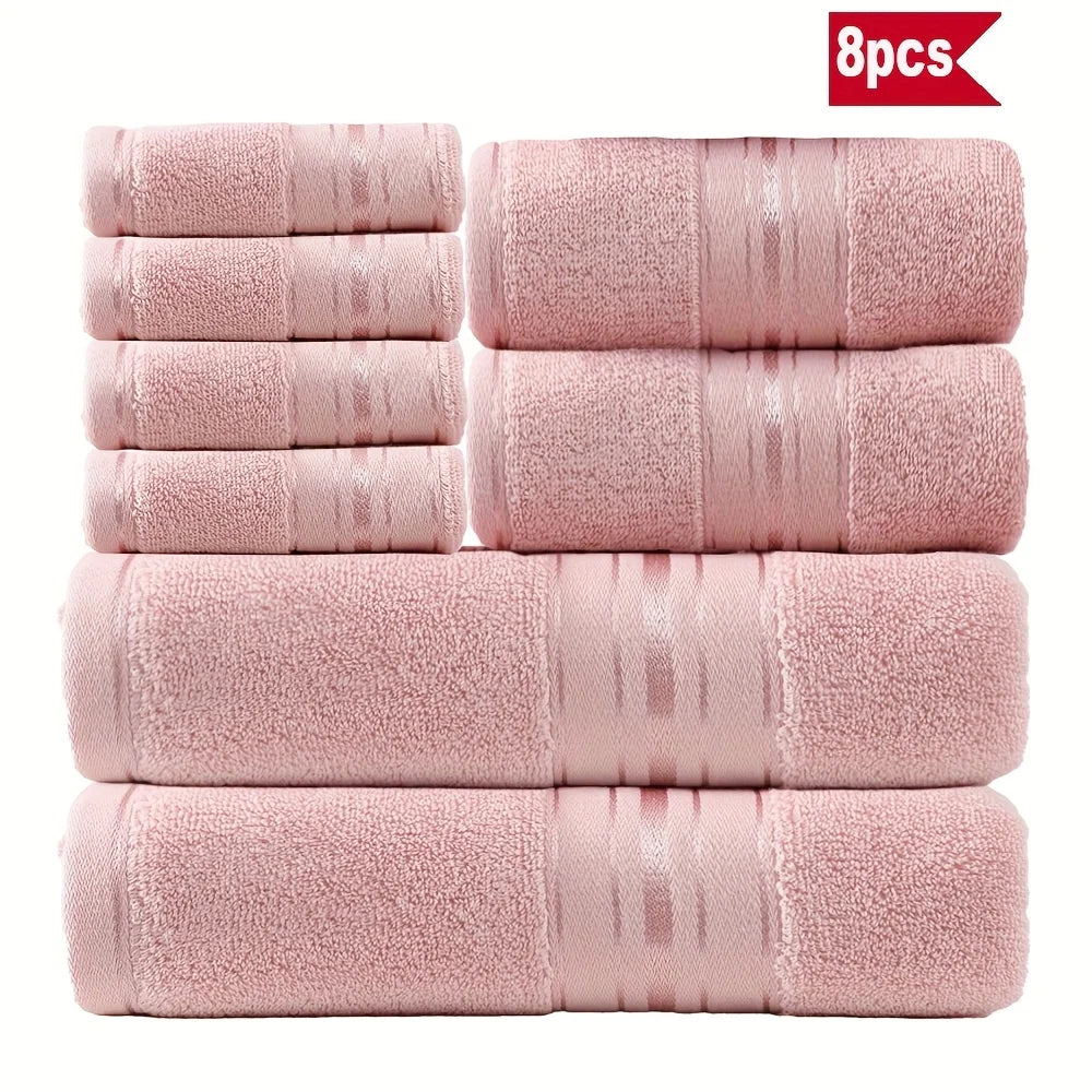 8 Piece Luxury Towel Set – 100% Ring Spun Cotton