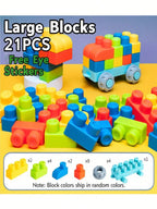 16/21/37/50pcs Large Building Blocks With Storage Bin